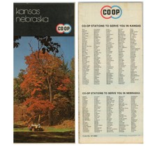 Vintage 1973 Kansas & Nebraska Road Map – Farmland Industries CO-OP picture