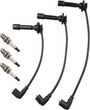 3PCS Spark Plug Wire and Spark Plugs Fit for John Deere 825i S4 Replace picture