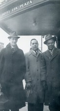 AC45 Original Vintage Photo THREE MEN AT HOTEL LOX PLAZA c Early 1900's picture
