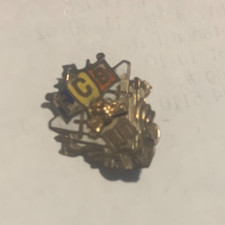 Antique Knights of Pythias FCB Enamel Lapel Pin Rose Gold Filled GF C-Clasp picture