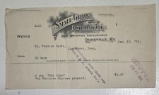 Small-Grain Distilling Co. Old Whiskies Louisville, KY Letterhead 1911 Invoice  picture