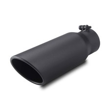 Lcgp 3 Inlet Black Exhaust Tip3 X 4 X 12 Universal Bolt On Stainless Steel picture