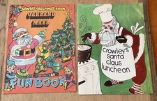 Vtg Oakland Mall Michigan (2) - 1971 Santa's Coloring Storybook & Crowleys RARE picture