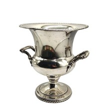 WM Rogers Silver Plated Champagne Ice Bucket Urn Pedestal Trophy Style 9 Inch picture