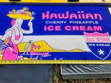 Vtg 60's All Star Dairy Ice Cream Original Advertising Poster Paper Black Light picture