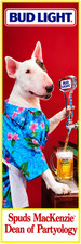 GIANT 2’X6’ VINYL BANNER - BUD LIGHT SPUDS MACKENZIE - DEAN OF PARTYOLOGY picture