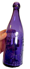 Antique Camden New Jersey NJ Amethyst Purple Blob Top Bottle SCHLACHTER Blobtop picture