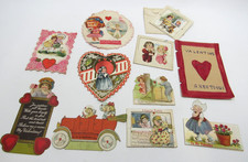 Antique Valentine Card Lot 1910s 1920s Whitney Car Cut Out Handmade Victorian picture