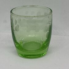Vintage Green Uranium Etched Vaseline Shot Glasses picture