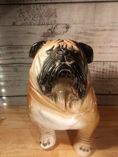 Vintage 12x11x8 Chalkware English Bulldog picture