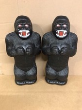 Blow Mold King Kong Gorilla Banks Plastic Renzy Mold 17” Inches Tall PAIR picture