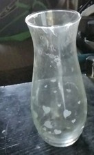 Vintave clear Quality Glass Vase Etched Hearts picture