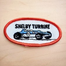 Vintage Shelby Turbine Racing Car Embroidered Patch - Hot Wheels Red Line Era picture