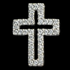 Vintage BH Effy Diamonds 14k White Gold Cross Pendant Estate Signed Christian picture