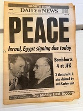 March 26,1979 New York Daily News, PEACE BETWEEN EGYPT AND ISRAEL,JIMMY CARTER picture
