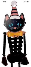 Hanging Johanna Parker Black Cat Wood Marionette Style Halloween 32” picture