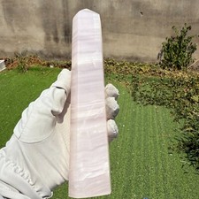 640g Natural Pink Calcite Tower UV Reactive Mineral Crystal Healing picture