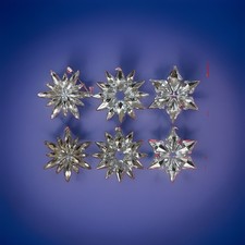 Vintage Snowflake Ornaments Set Of 6 Acrylic -NWOT -Made In Taiwan picture