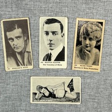 4 Vintage Strollers Cigarettes Tobacco Cards Buster Keaton Silent Movie Star picture