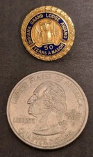 Vintage Indiana Grand Lodge 50 Years a Mason Award Screwback Pin picture