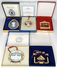 Abraham Lincoln & US Capitol Christmas Ornament With Original Box Set Of 5 picture