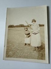 Circa 1930s Vintage Original Women Playing Baseball Photograph Sepia picture