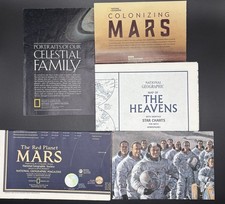 National Geographic World Space Exploration Maps Lot Mars Moon Vintage (M) picture