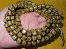 Tibetan Metal Embeded 108 Yak Bone Palden Lhamo Dice Mala Prayer Beads (b6) picture