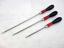 Vintage Stanley 3pc No. 177 Wood Handle Slotted Screwdrivers USA picture