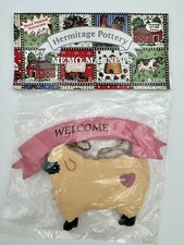 VTG 1994 Hermitage Pottery Memo Magnet Country Sheep Farmhouse Cottage Core picture