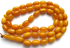 AMBER ROSARY ISLAMIC PRAYER 49 BEADS BALTIC GENUINE STONE,Tasbih Misbaha KAHRAMA picture