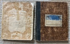 Lot of 2 Small Scrapbooks~1860s & 1900s~Theater Programs~Victorian Trade Cards picture