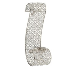 Modern Day Accents Voluta Cristal Scroll Wall Sconce Silver 5716 picture