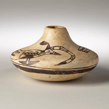 Important Early Hopi Nampeyo Pottery Vessel with Quail picture