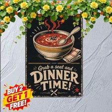 Hand Lettered Kitchen Quote Tin Sign Bold Typography Cooking Wall Plaque 8x12 picture