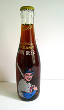 VINTAGE TED WILLIAMS TED's CREAMY ROOT BEER 7 OZ FULL BOTTLE MOXIE BOTTLING picture