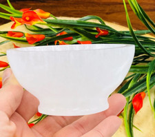 Selenite Crystal Charging Station Pedestal Bowl, Selenite Bowl, 4 inch picture