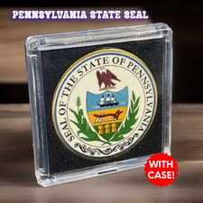 PENNSYLVANIA (PA) State Seal Challenge Coin Colorized USA CASE IS INCLUDED NEW picture