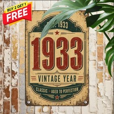 Personalized Birth Year Emblem Sign Retro Birthday Anniversary Metal Tin Plaque picture