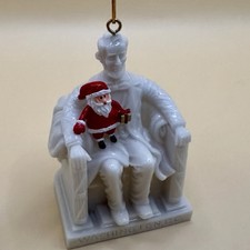 3.25” Lincoln Memorial Statue with Santa Christmas Ornament Washington DC picture