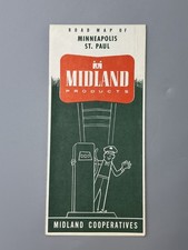 1964 MINNEAPOLIS - ST PAUL Minnesota Map MIDLAND Vintage Oil Gas Advertising picture