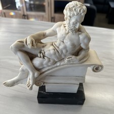 A. SANTINI SIGNED NEOCLASSICAL SCULPTURE MARBLE BASE ITALY,  MAN picture