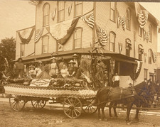 Antique American Patriotic Harvest Wagon Cabinet Card Photograph picture