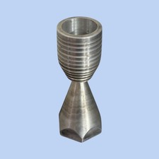 Vintage Geometric Candlestick Holder MCM Modernist Aluminum Space Age Brutalist picture