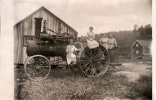 Wilton WI Wisconsin Steam Tractor Farm Scene 1912 RPPC Postcard COPY picture