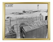 PORT CHICAGO EXPLOSION SHOCKWAVE DAMAGE BOXCAR 8X10 GOLD FRAMED PHOTO picture