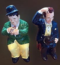 ONE SET Laurel And Hardy Cookie Jars Limited Edition RARE Never Used. picture
