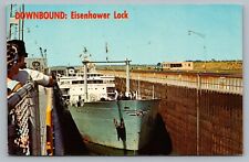 BA Peerless Ship Eisenhower Lock British American Oil Massena NY Vtg Postcard F1 picture