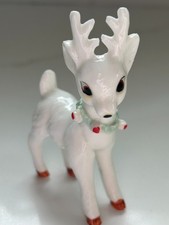 VINTAGE Christmas MINIATURE JOSEF ORIGINALS BONE CHINA SPAGHETTI Trim REINDEER picture