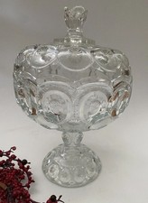 Moon and Stars CLEAR 12” tall XL Covered Compote Candy Dish Lidded LG Wright picture